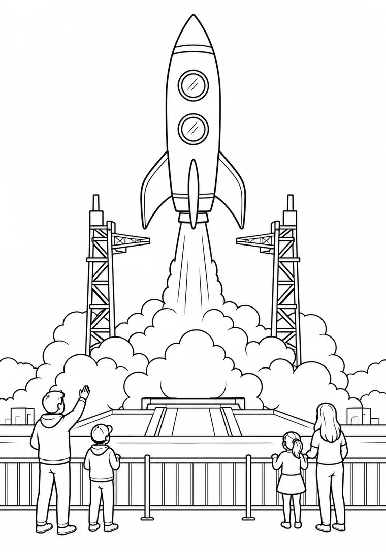 Raketenstart mit Zuschauern