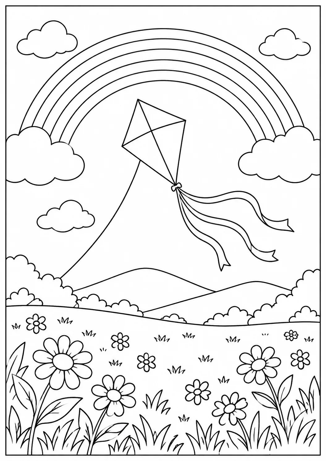 Drachen über der Blumenwiese