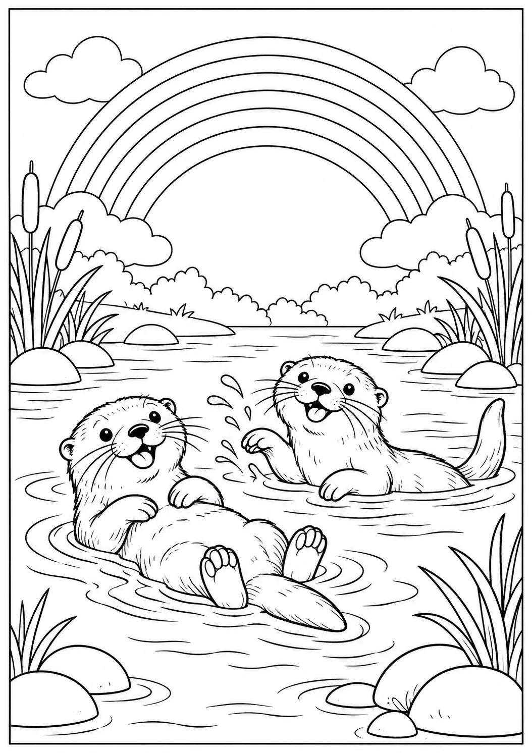 Otter unter dem Regenbogen