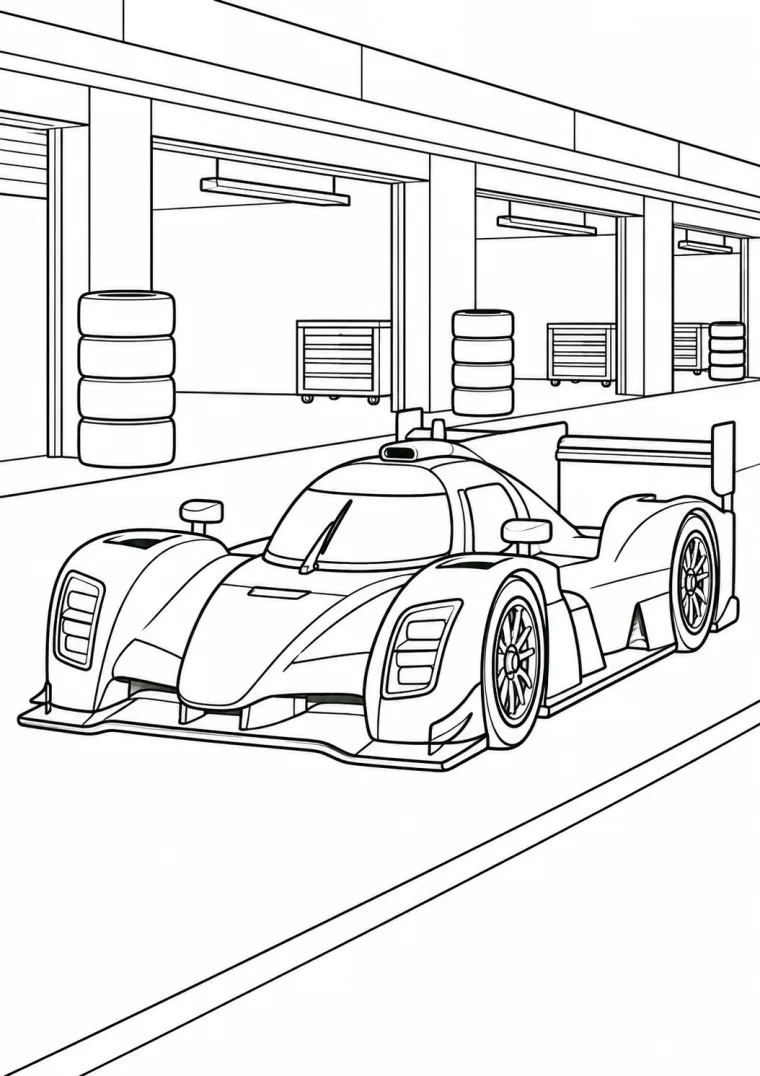 Langstreckenauto in der Boxengasse