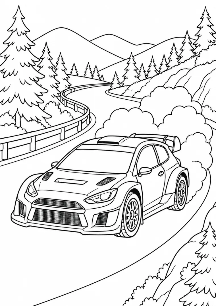 Rallyeauto auf der Bergstraße