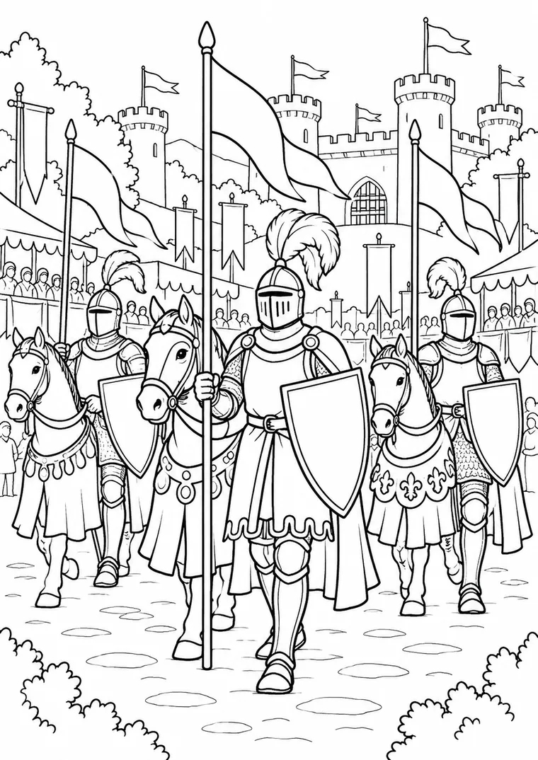Ritterparade vor der Burg