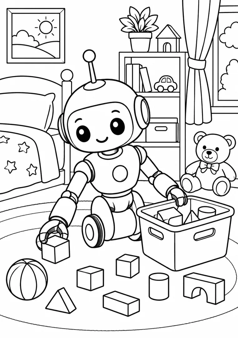 Aufräumroboter im Kinderzimmer