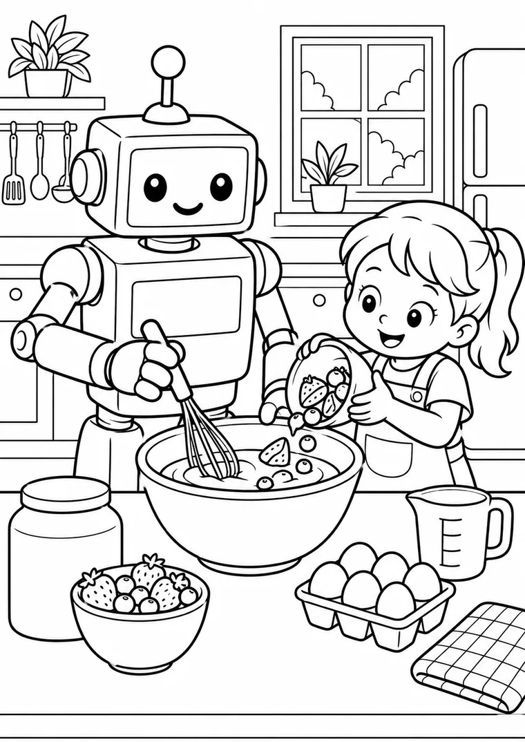 Küchenroboter beim Backen