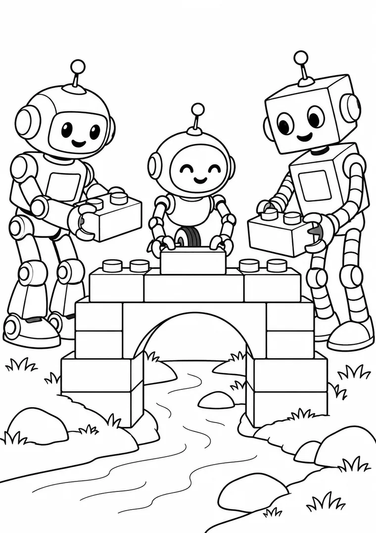 Roboter bauen eine Brücke