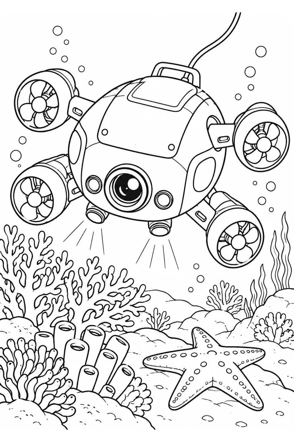 Unterwasserroboter am Korallenriff