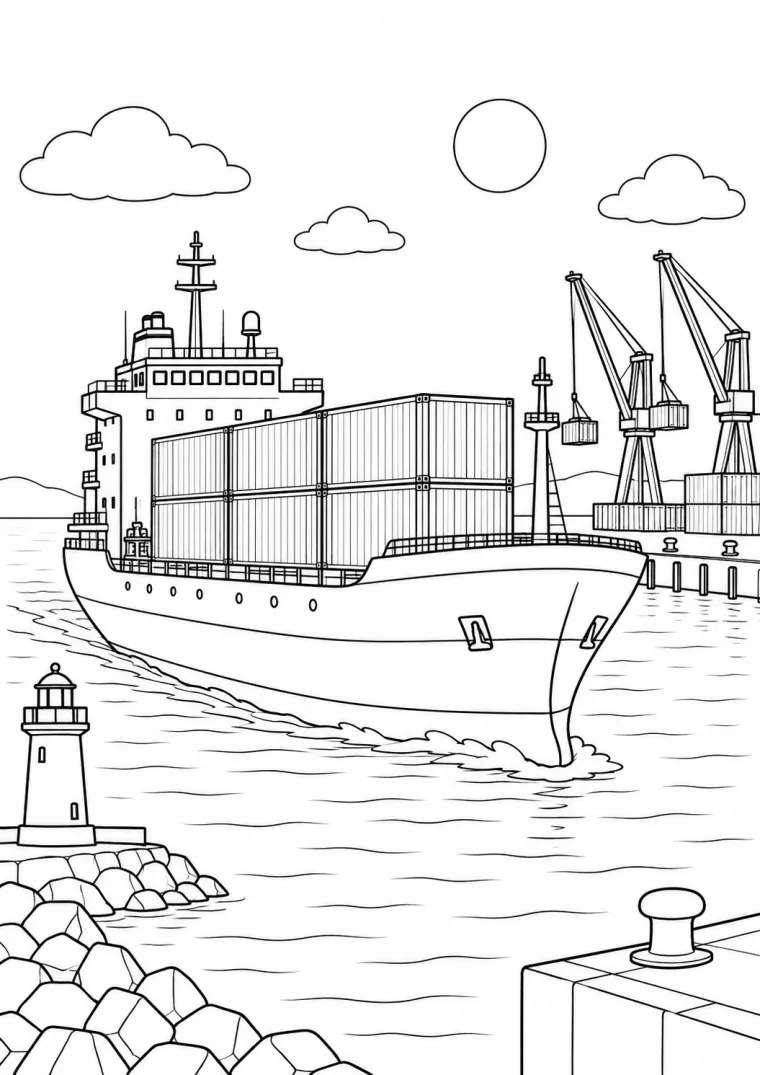 Containerschiff im Hafen