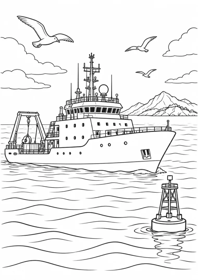 Forschungsschiff auf See