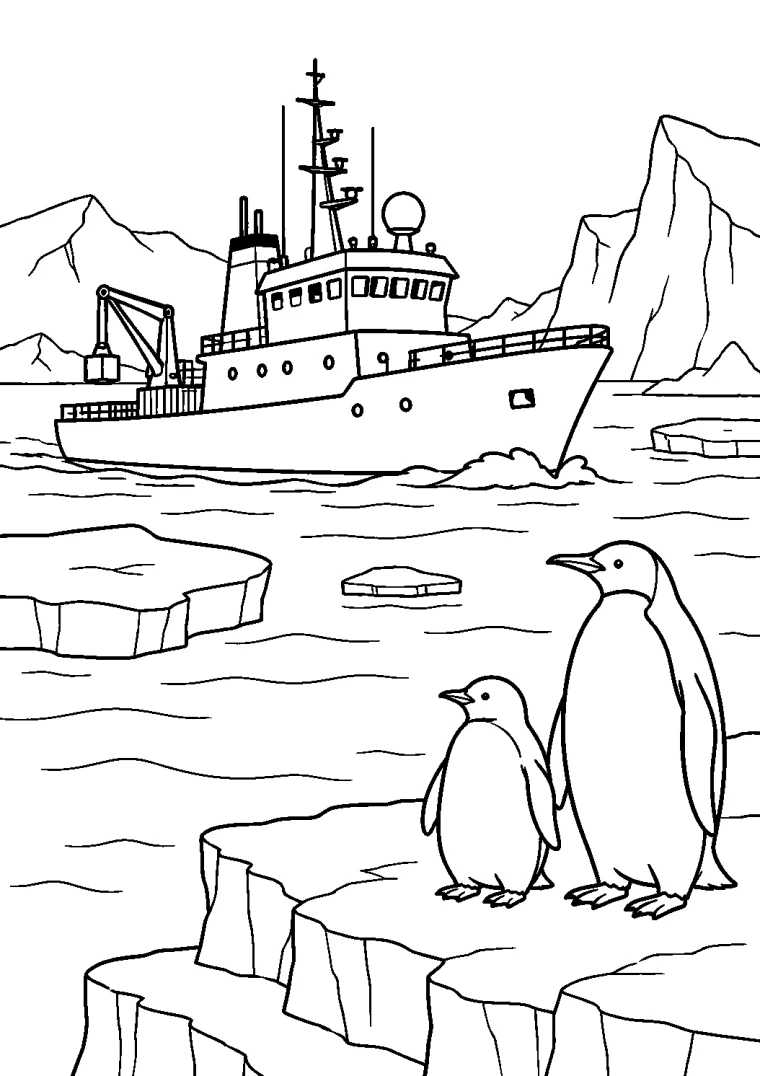 Forschungsschiff im Polarmeer
