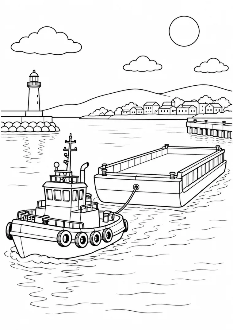 Schlepper mit Lastenprahm