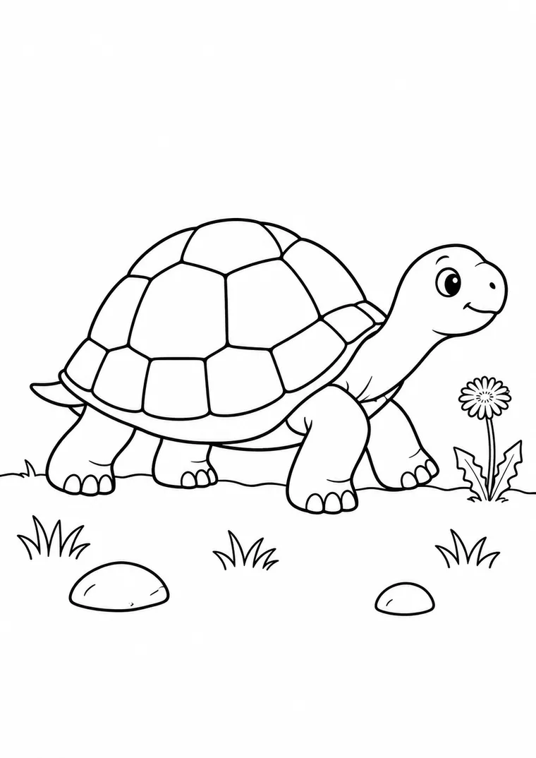 Landschildkröte auf einer Wiese