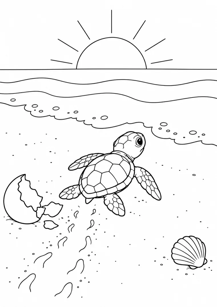 Schildkrötenbaby am Meer