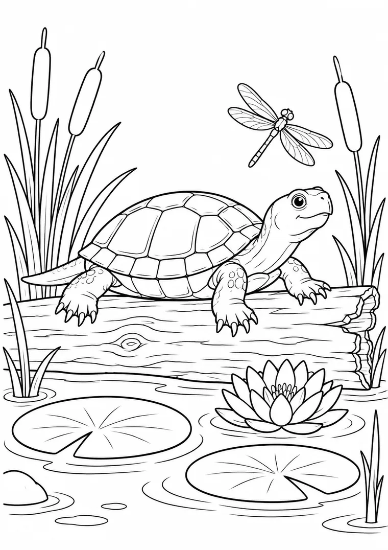 Teichschildkröte auf einem Baumstamm
