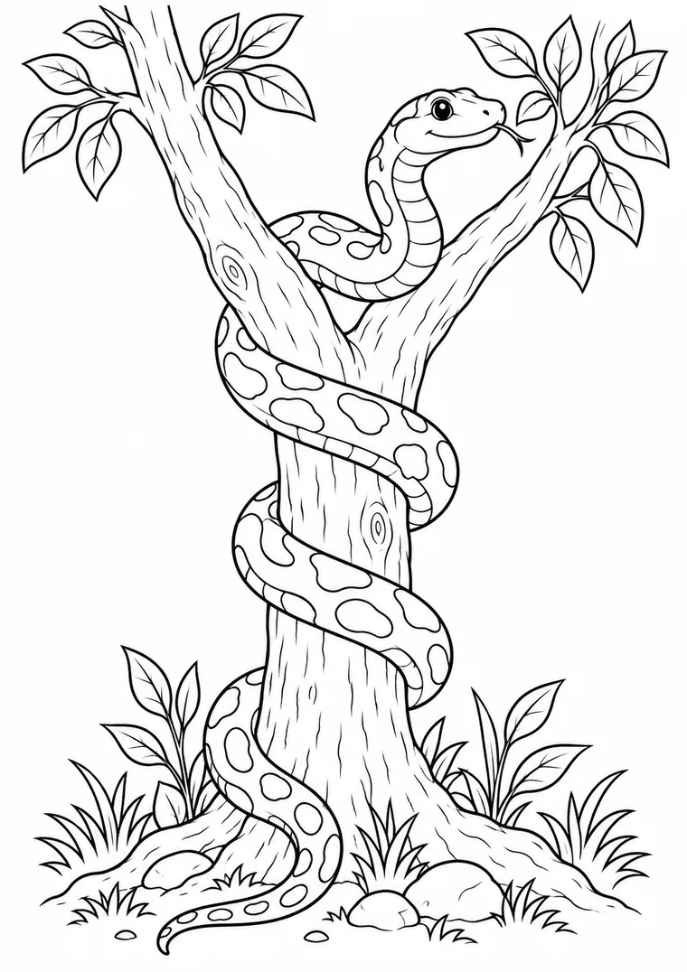 Schlange klettert am Baum
