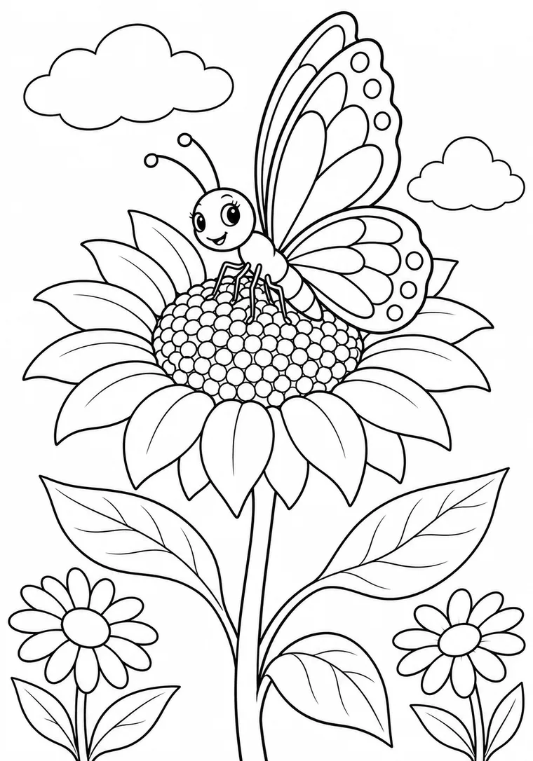 Schmetterling auf einer Sonnenblume