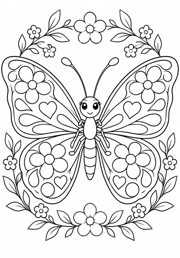 Schmetterling mit Blumenmustern