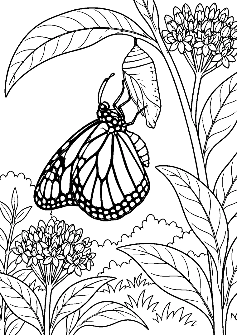 Ein Schmetterling schlüpft