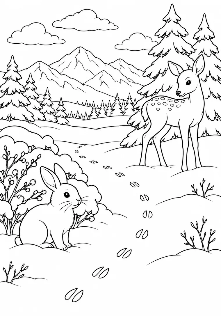 Tierspuren im Schnee