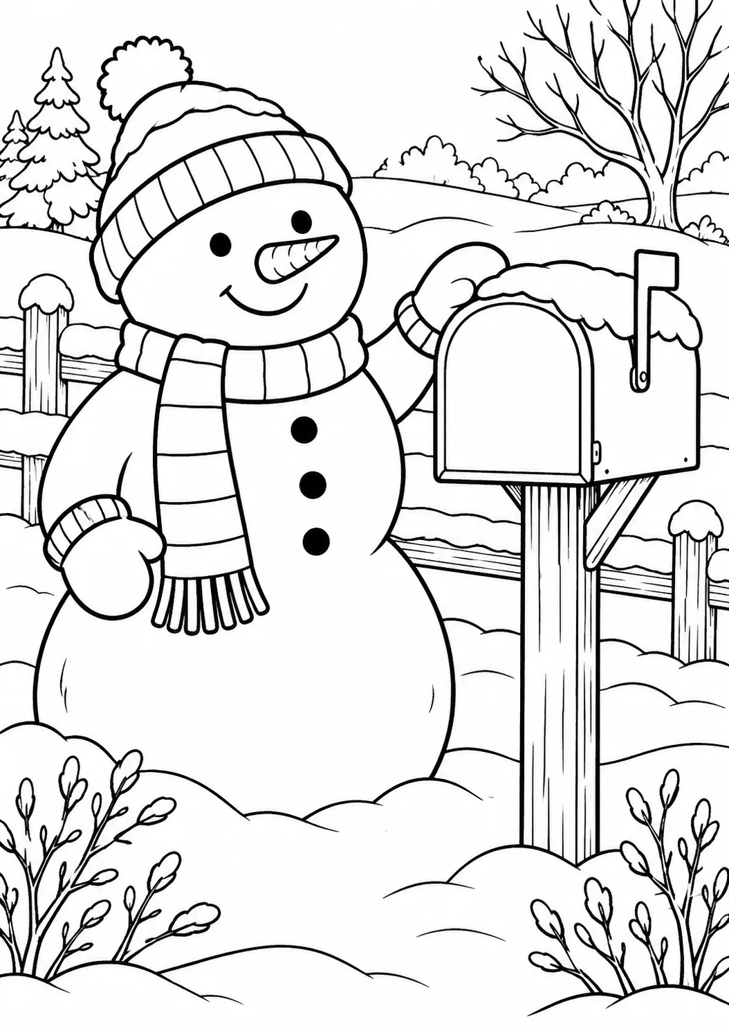 Schneemann am Briefkasten
