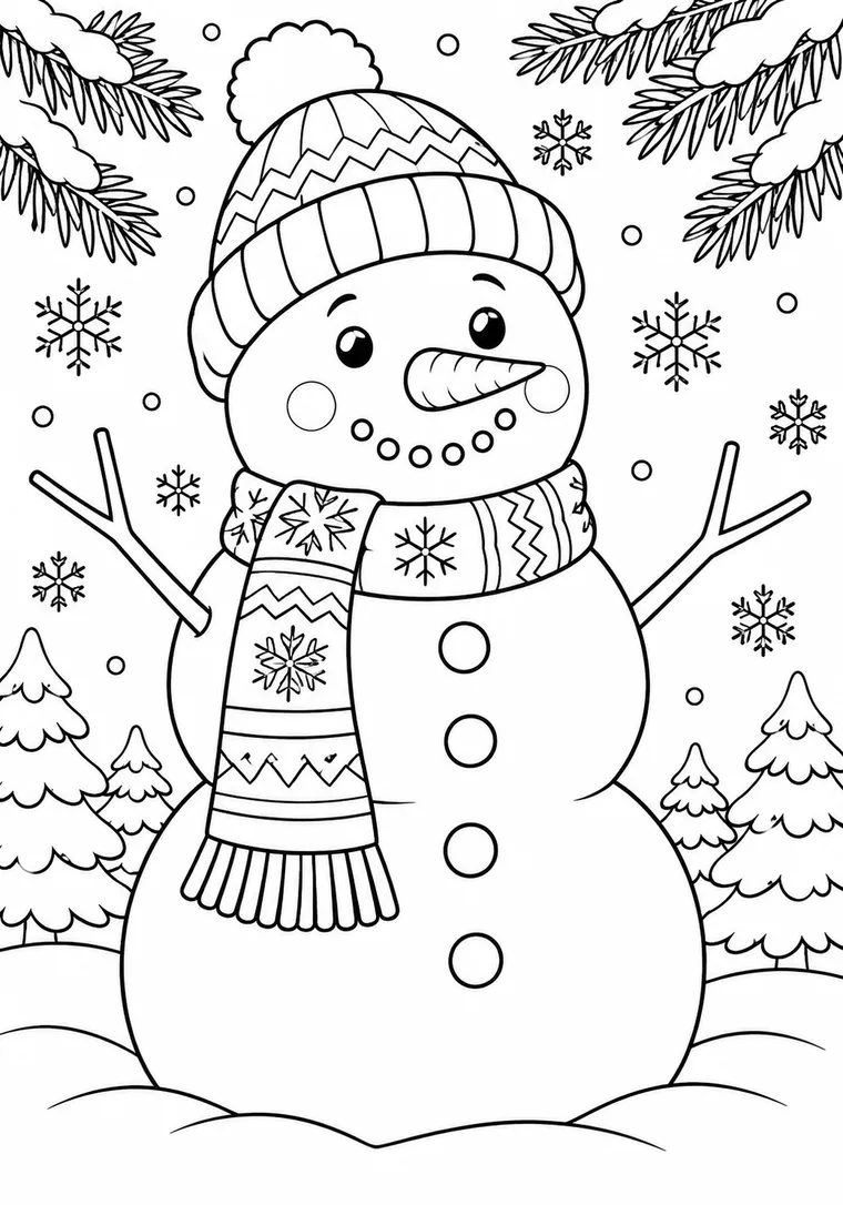 Schneemann mit Musterschal