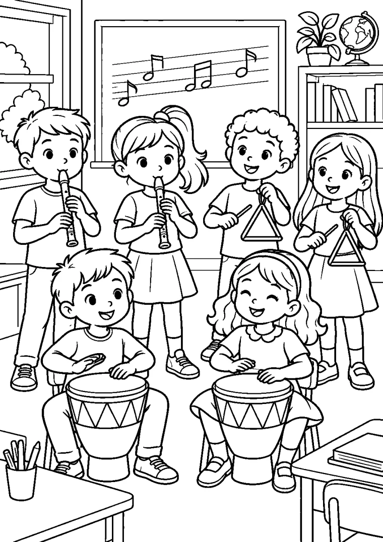 Musikprobe im Klassenzimmer