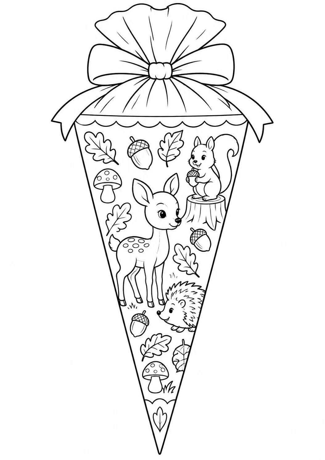 Schultüte mit Waldtieren