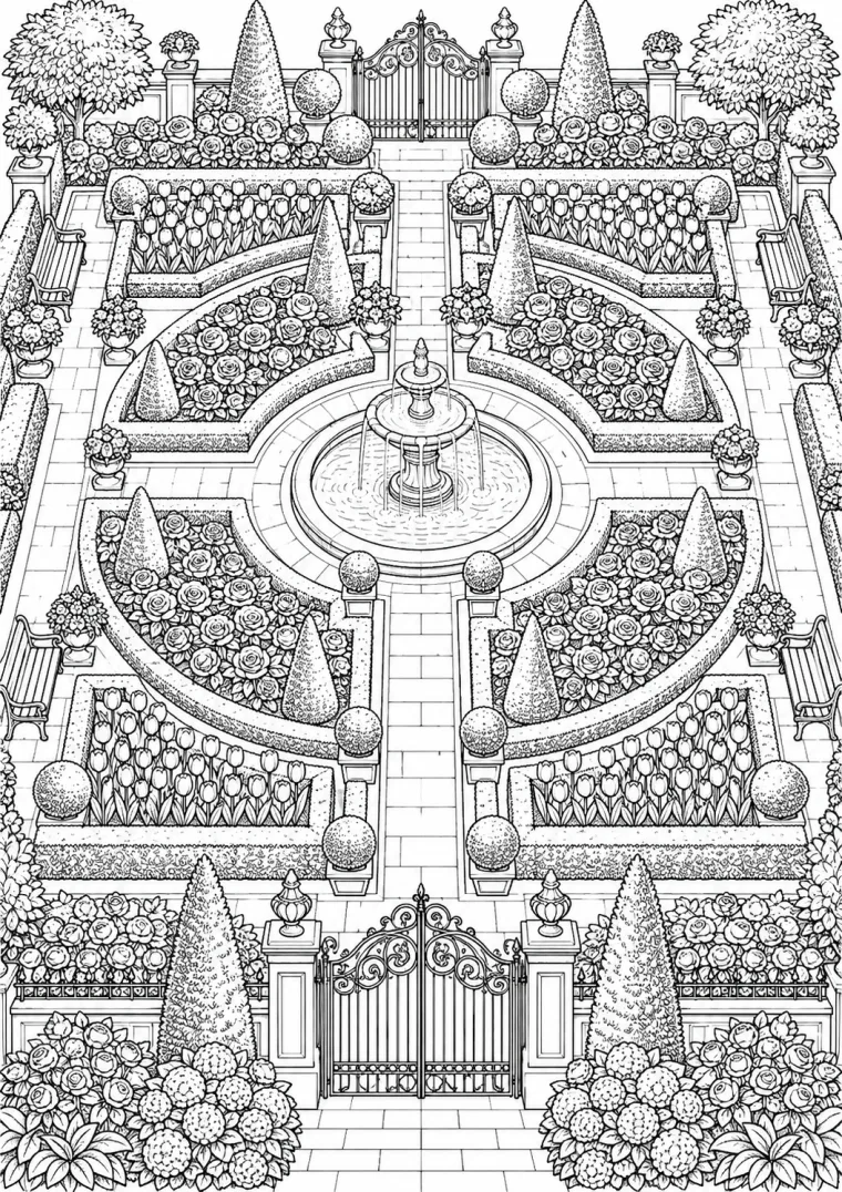 Symmetrischer Schlossgarten