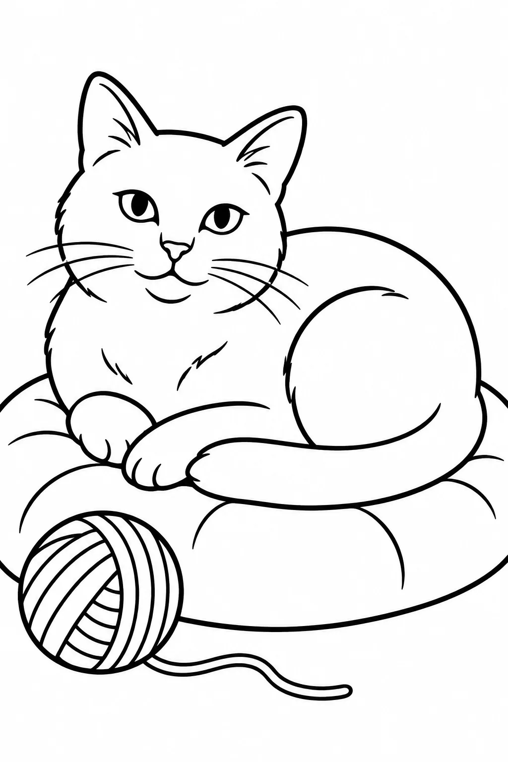 Katze auf einem Kissen