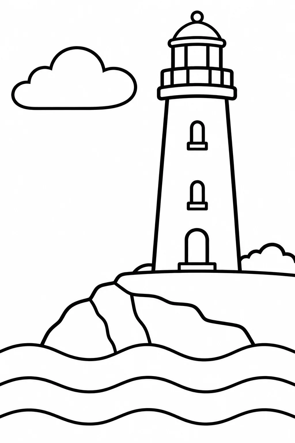 Leuchtturm mit breiten Wellen
