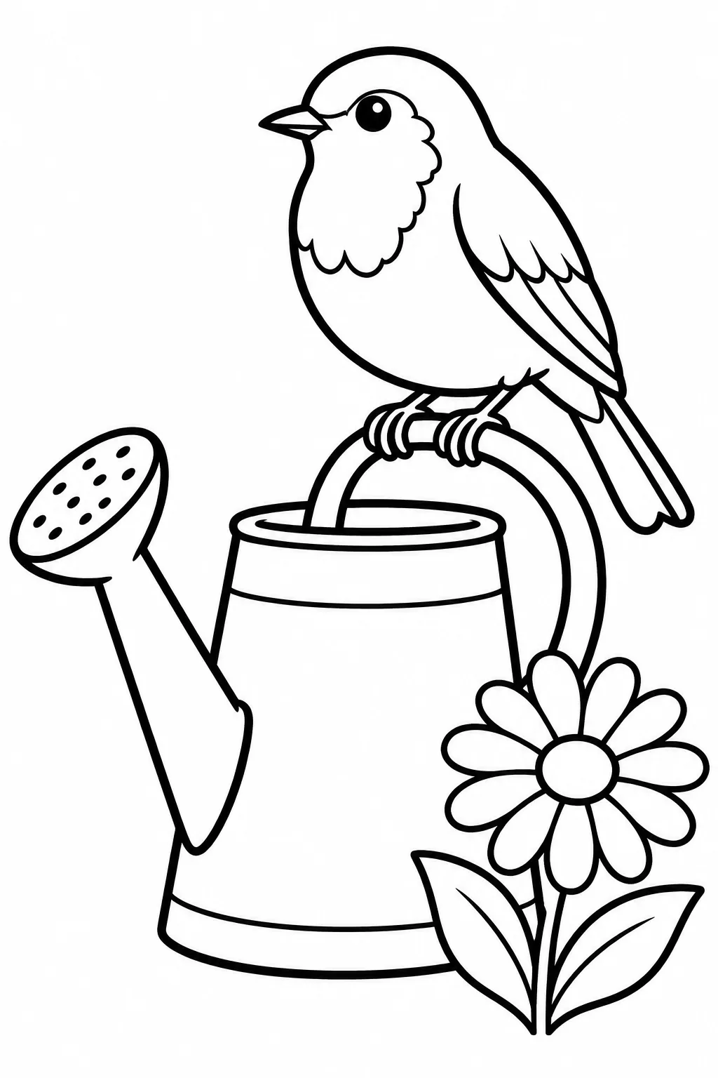 Rotkehlchen auf der Gießkanne
