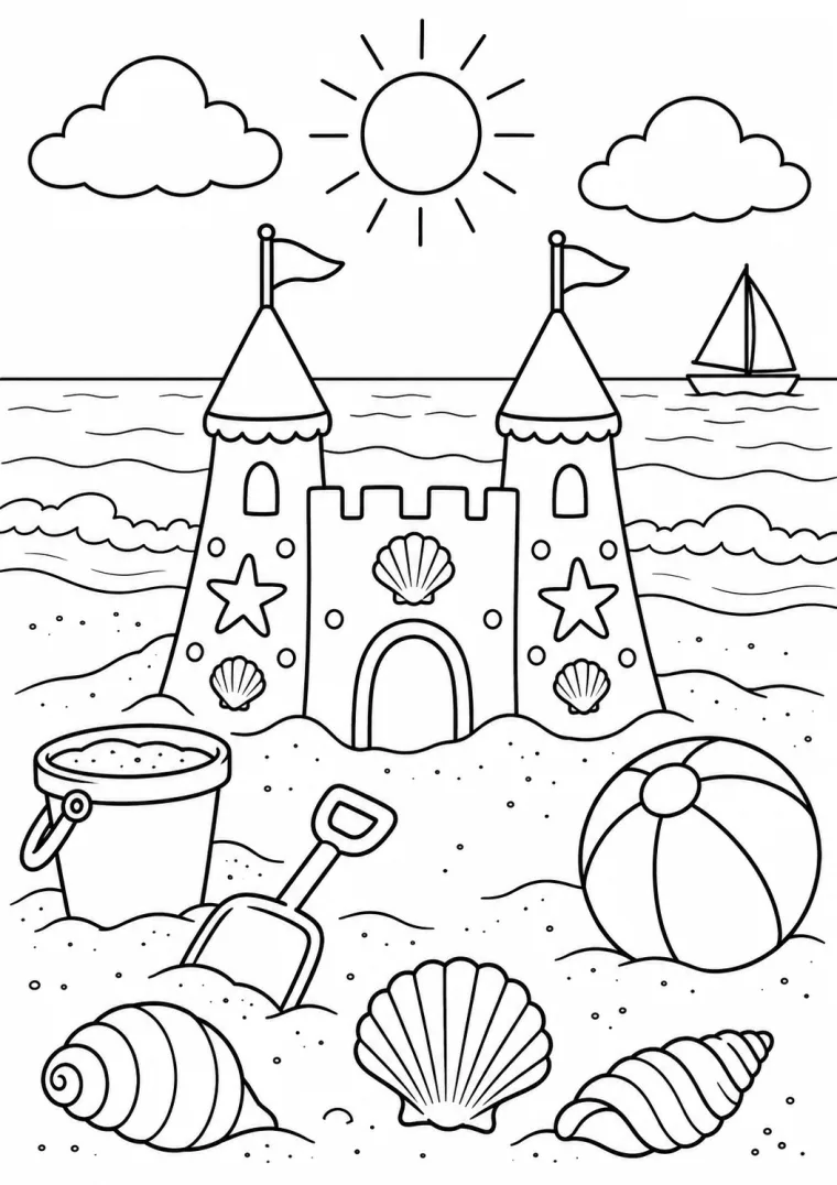 Sandburg am Strand