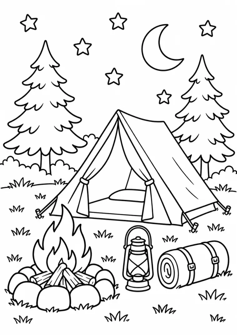 Sommerabend beim Camping