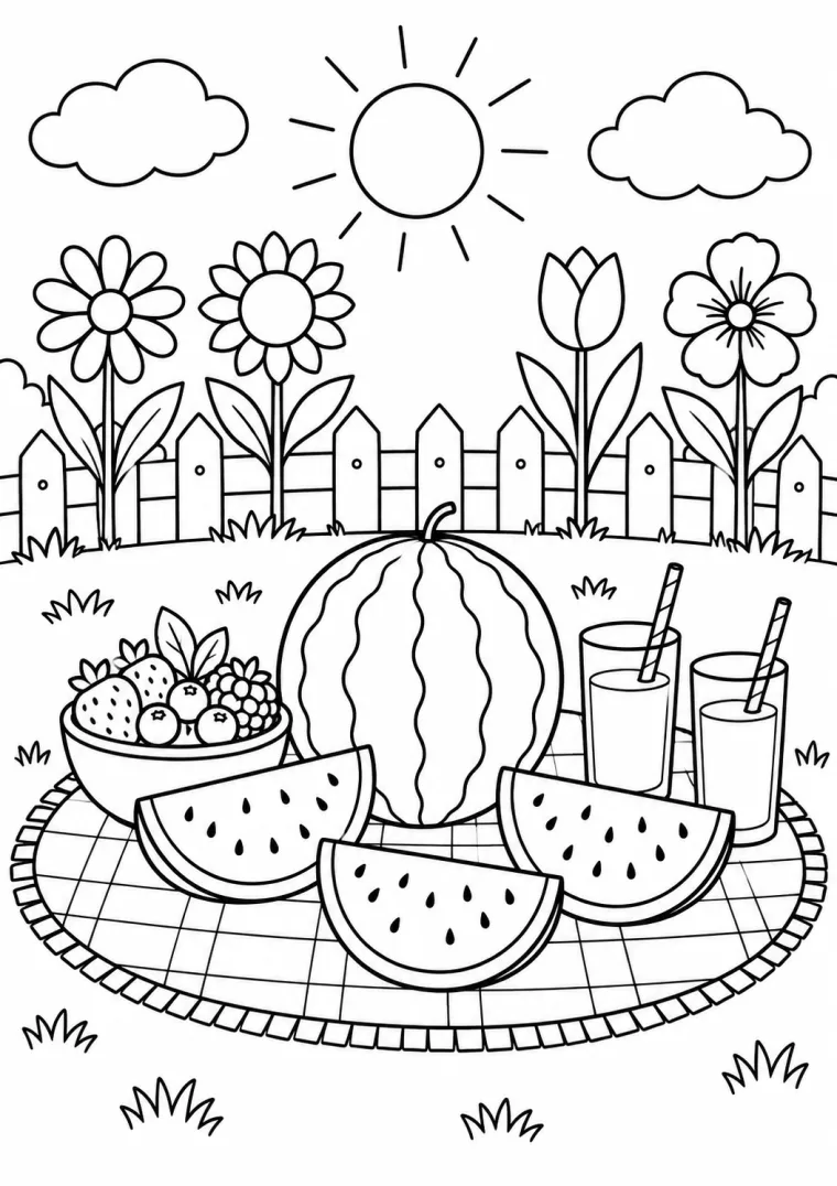 Wassermelonen-Picknick
