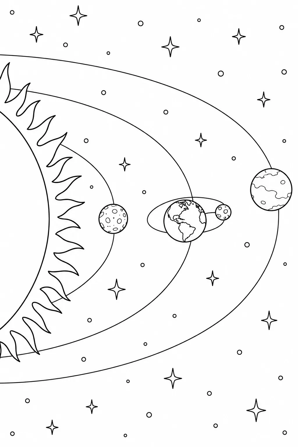 Erde und Mond im Sonnenlicht