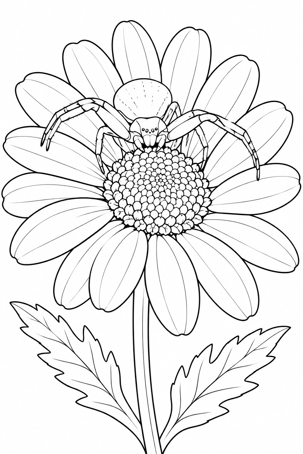 Krabbenspinne auf einem Gänseblümchen
