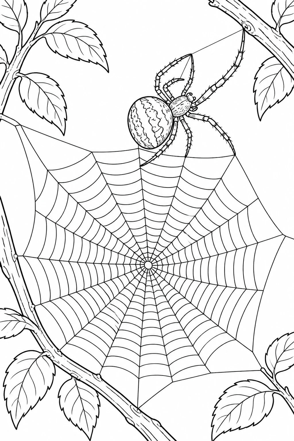 Radnetzspinne beim Netzbau