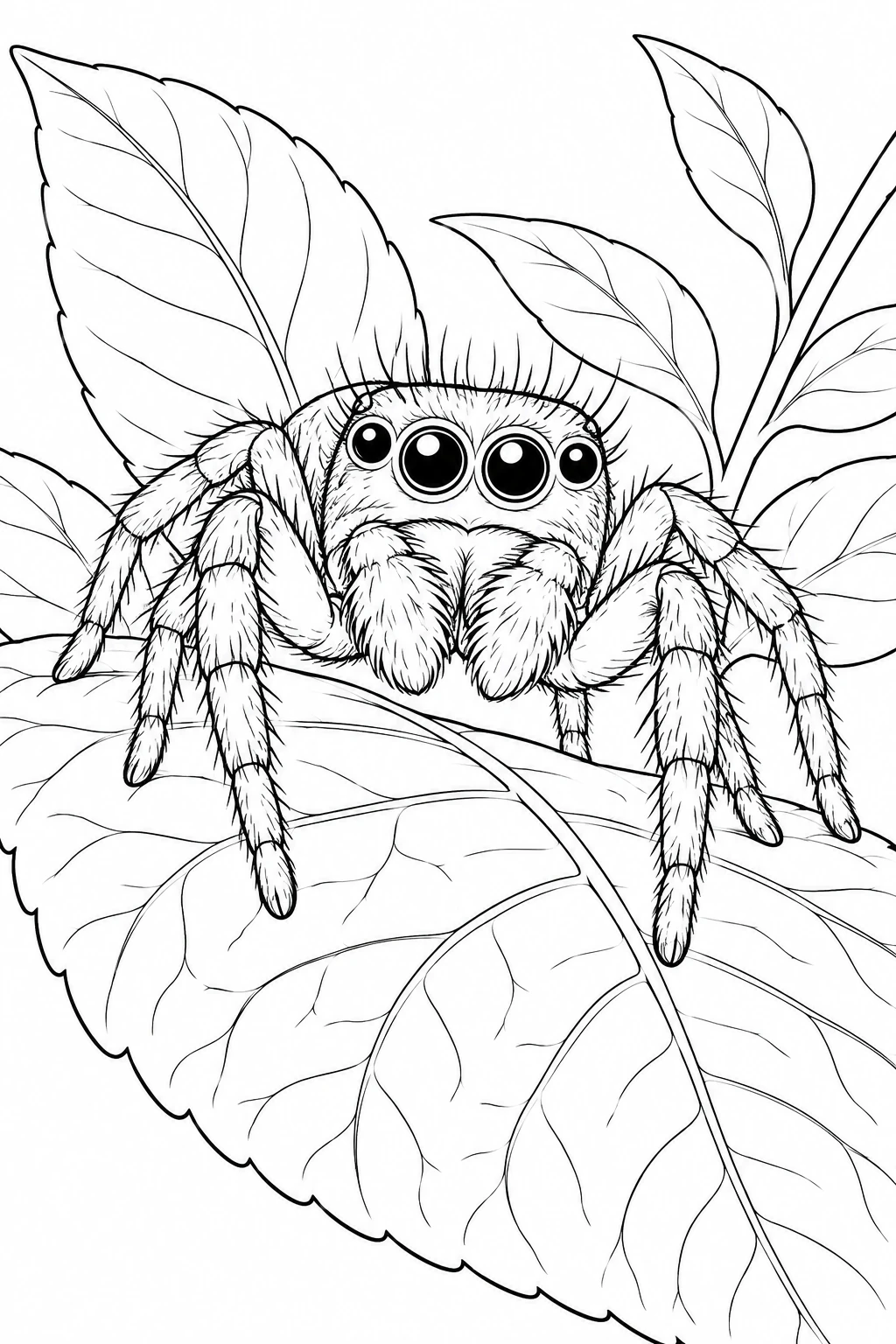 Springspinne auf einem Blatt