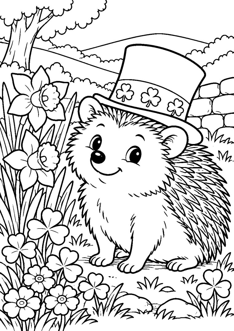 Igel mit Kleeblatthut