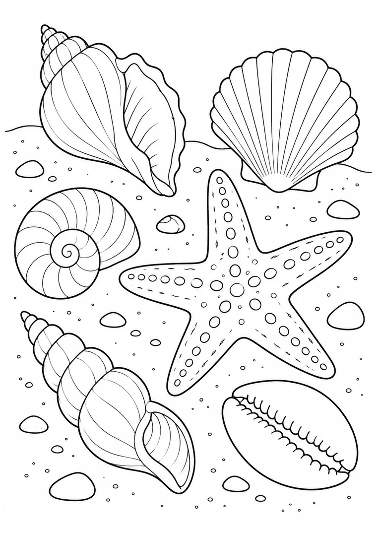 Muscheln und Seestern
