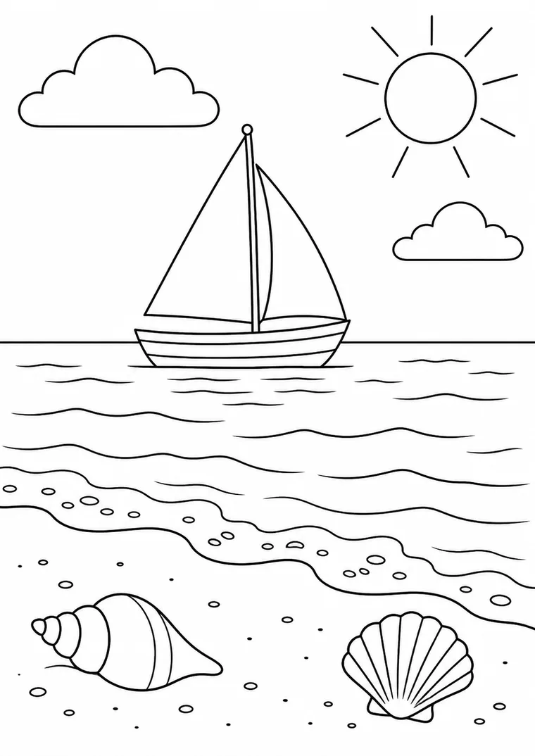 Segelboot am Horizont