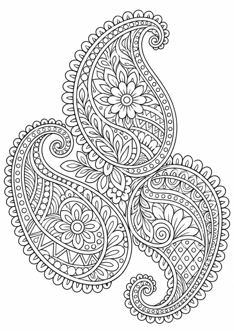 Drei Paisley-Formen