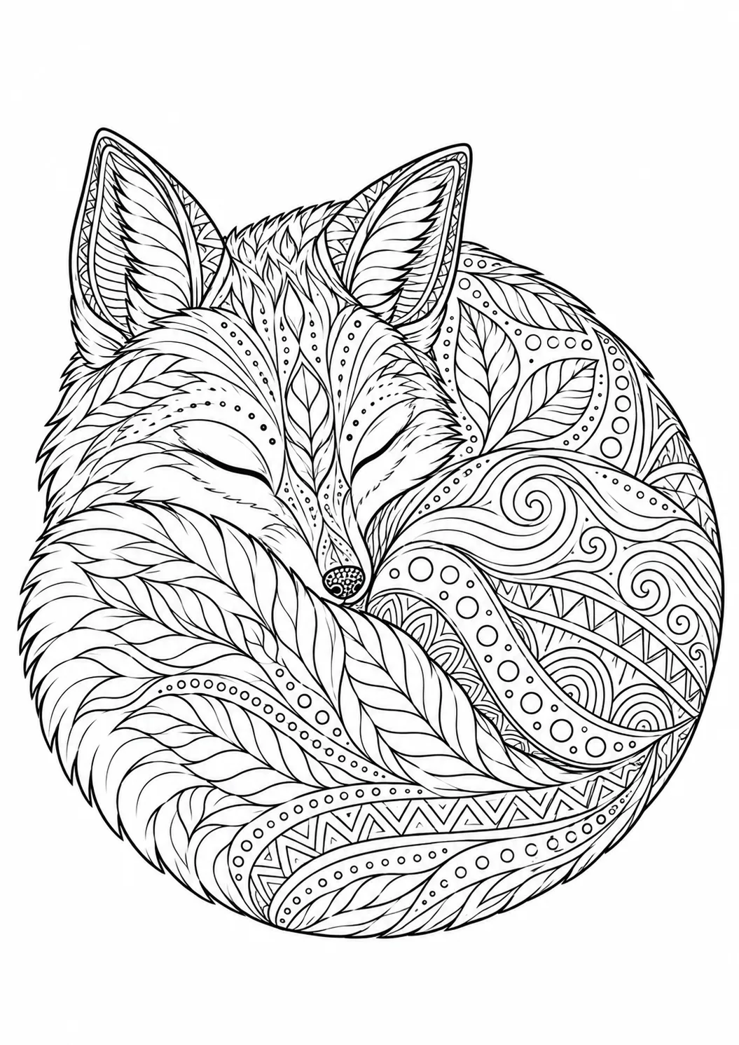 Gerollter Fuchs mit Mustern