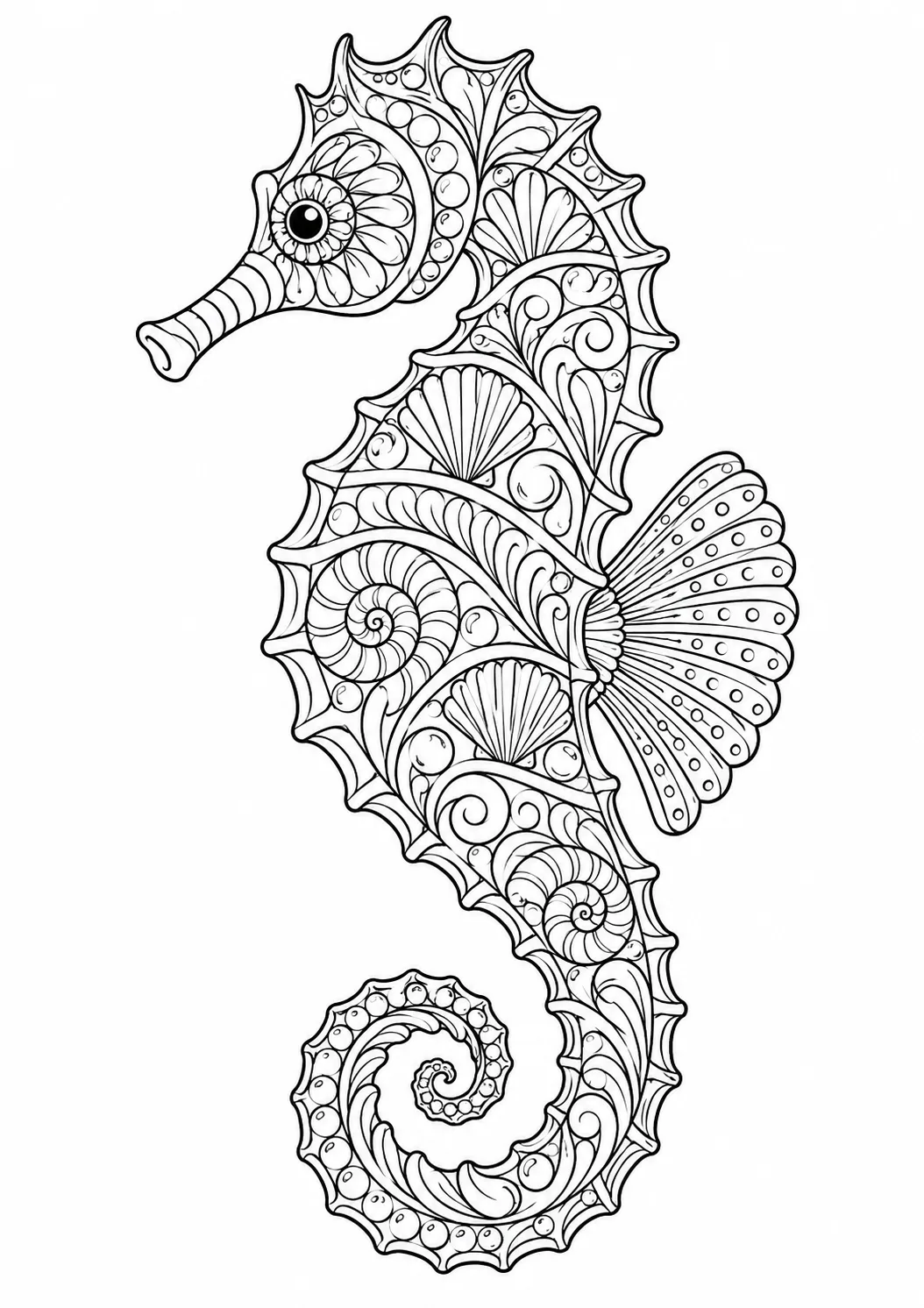 Seepferdchen mit Wellenmustern