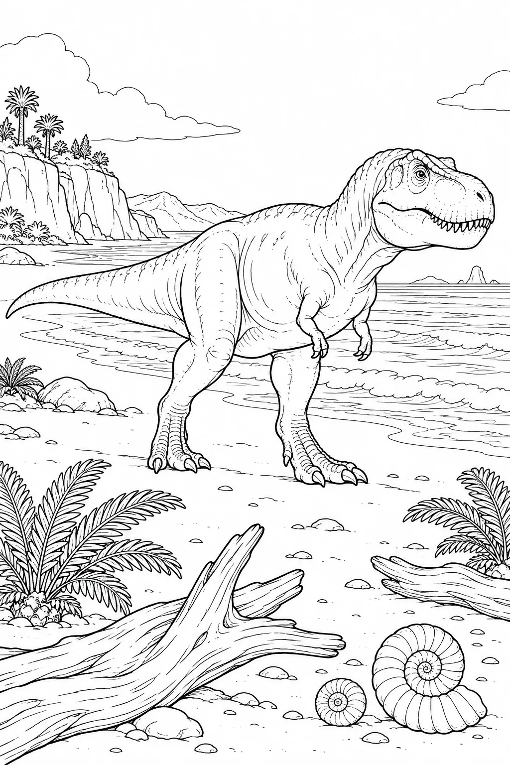 T-Rex an der Kreidezeitküste