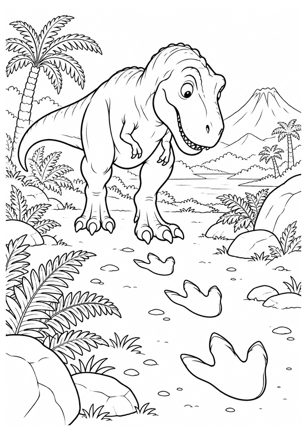 T-Rex folgt Fußspuren