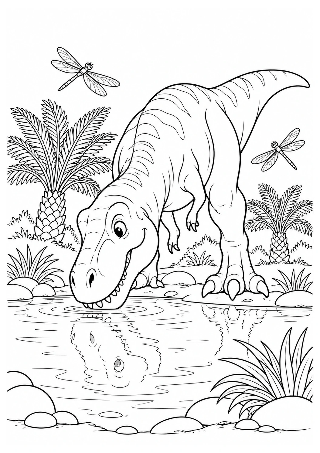 T-Rex trinkt am Teich