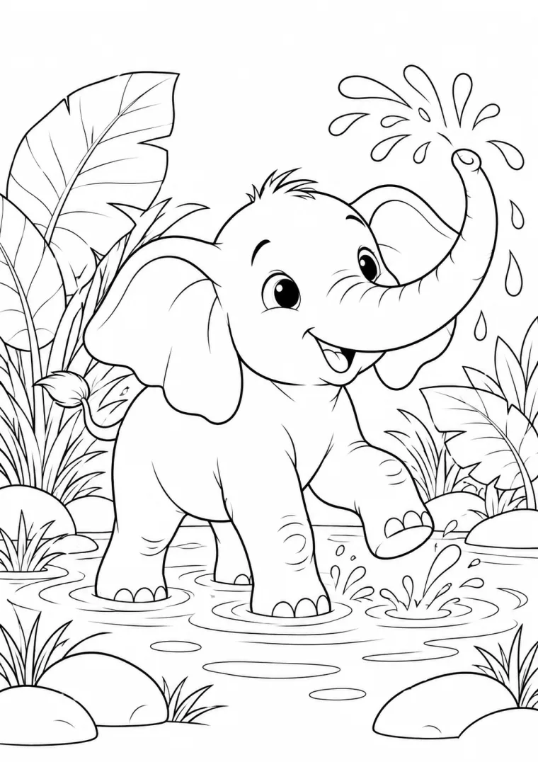 Elefantenbaby im Wasser