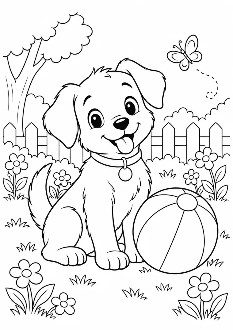 Welpe mit Ball