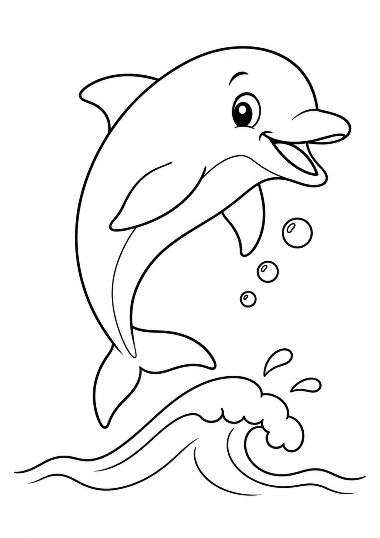 Delfin über einer Welle