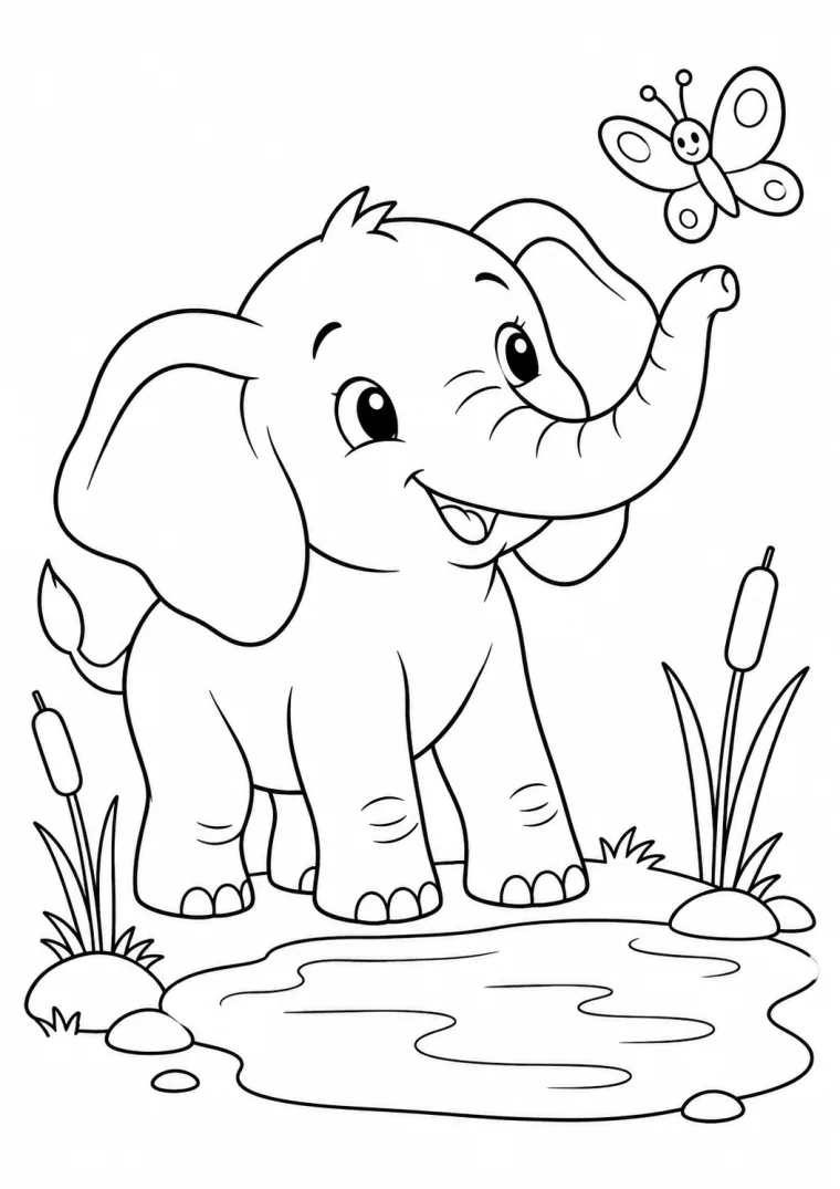Elefant am Wasser